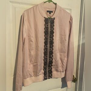 Lane Bryant Pink Jacket with Black Lace